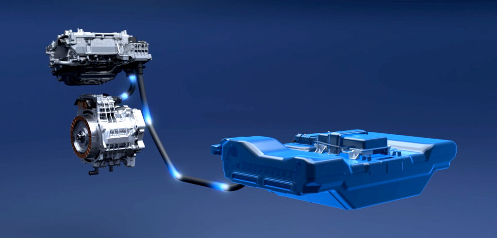 Nissan e-Power graphic showing how the hybrid technology works