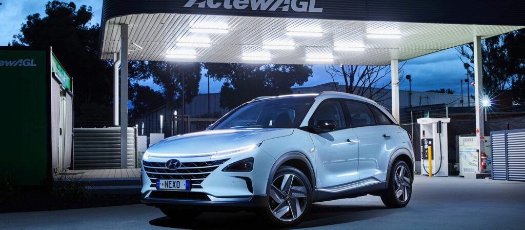 Hyundai Nexo at the ActewAGL hydrogen refueling station in the ACT