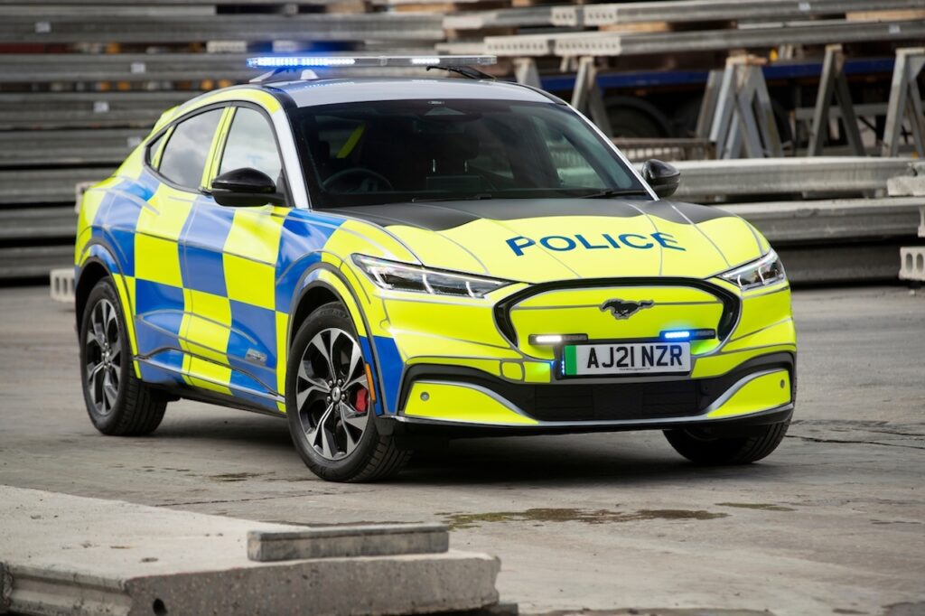 Ford Mustang Mach-E police test vehicle for the UK.