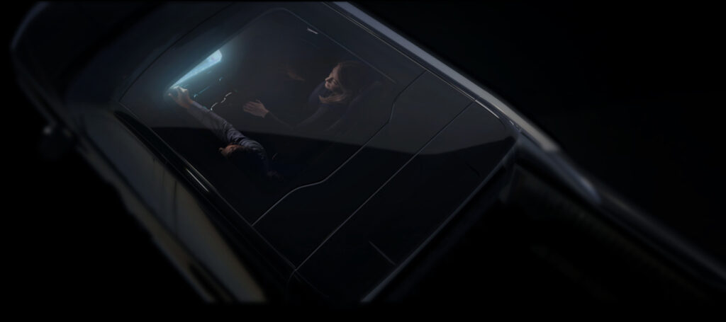 Teaser image showing the glass sunroof of the Chevrolet Silverado EV that will be unveiled early in 2022