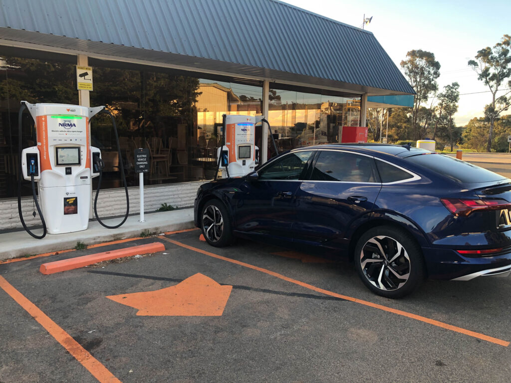 Audi e-Tron 55 charging at a 350kW ultra-rapid charger