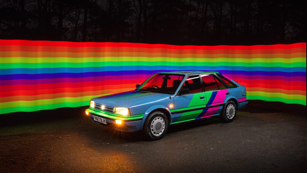 Nissan UK's 'Newbird' is a 1988 Bluebird converted with a Nissan Leaf's electric motor and batteries