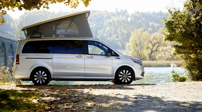 Mercedes-Benz EQV electric camper van with components from Swiss company Sortimo