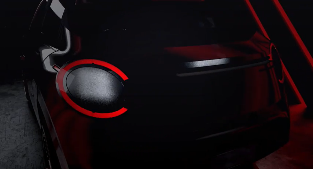 Screenshot from a teaser video showing the new Nissan Micra electric mini car for Europe