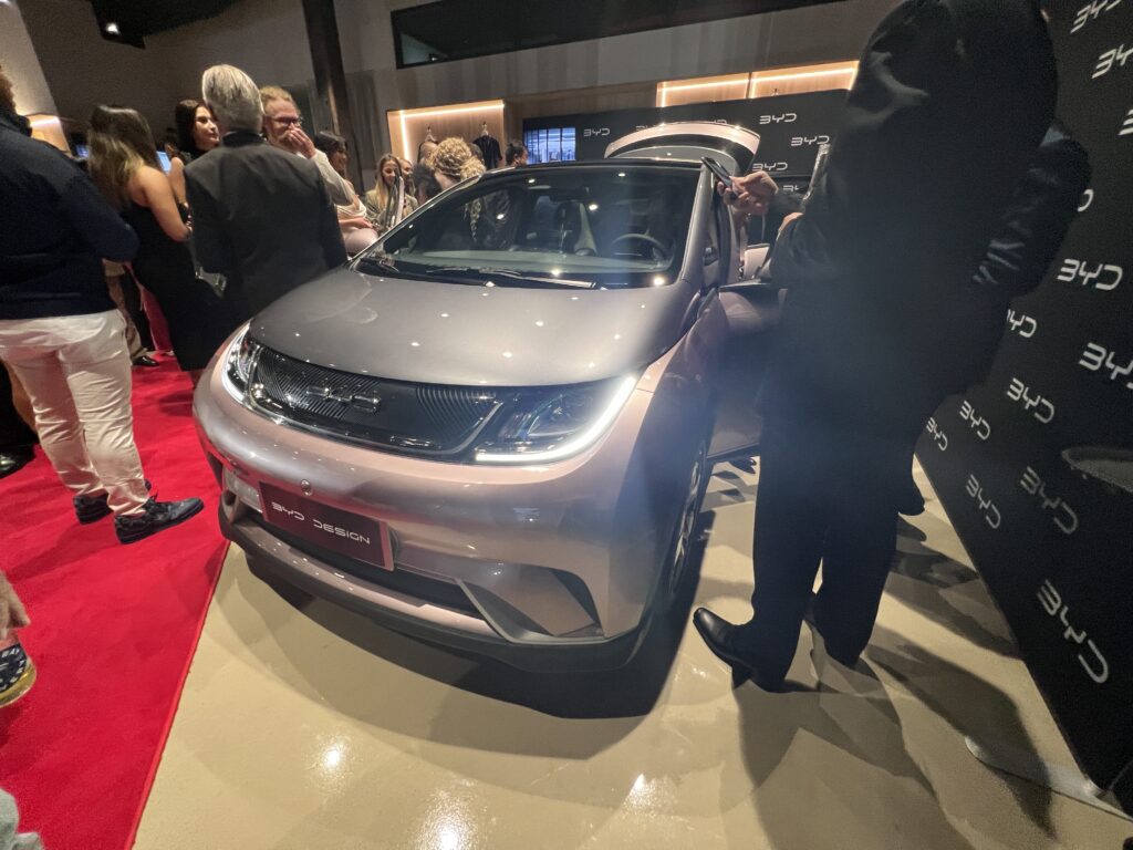 2022 BYD Atto 2 on display inside the Aussie brand launch.