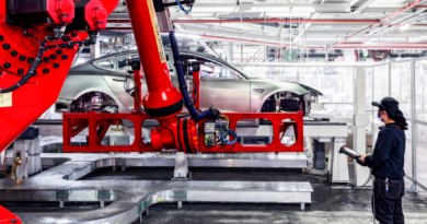 Tesla manufacturing at an EV factory