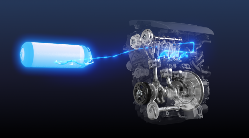 Toyota three-cylinder ICE internal combustion engine being modified to run on hydrogen