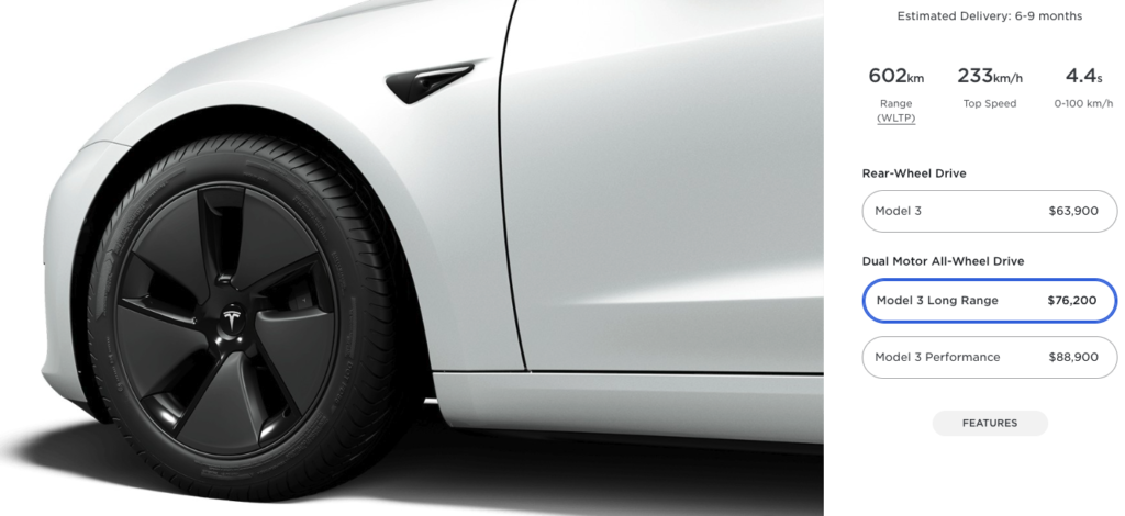 Tesla Model 3 Long Range now gets 18-inch aero wheels as standard