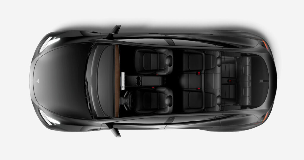 Tesla Model Y showing the seven-seat layout