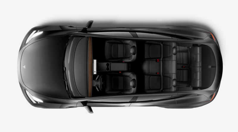 Tesla Model Y showing the seven-seat layout