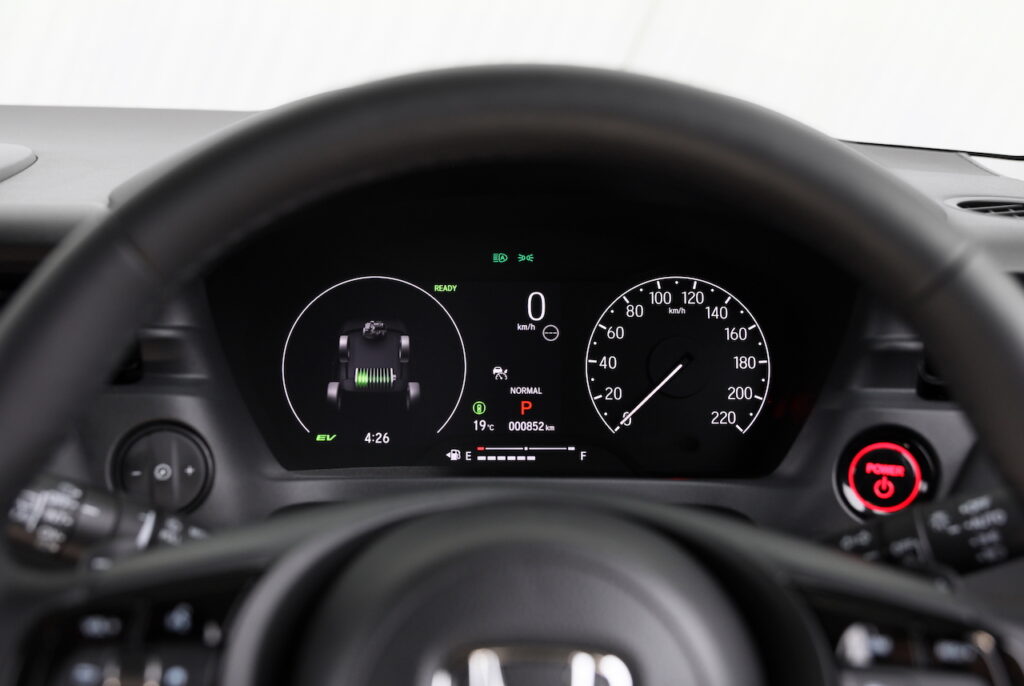 2022 Honda HR-V e:HEV L hybrid includes power flow info in left-hand dial