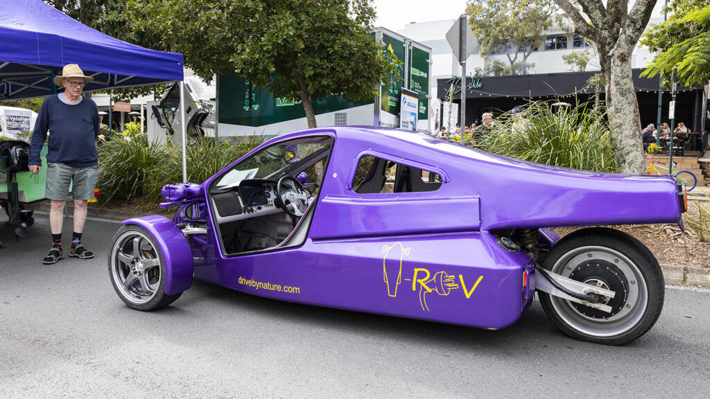 T-Rev electric two-seater - the socks and sandals chap looks as confused as we are