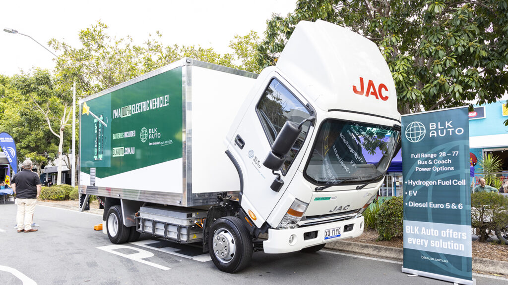 Importer BLK Auto's JAC N55 EV electric truck with 200km range