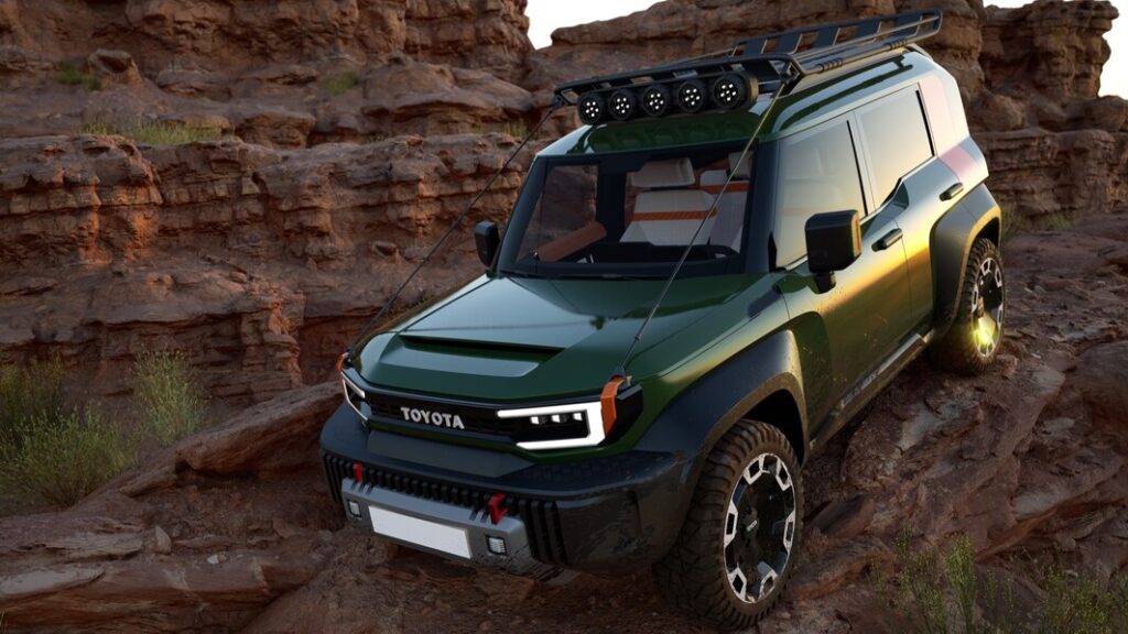 A digital rendering of the Toyota Compact Cruiser off-road