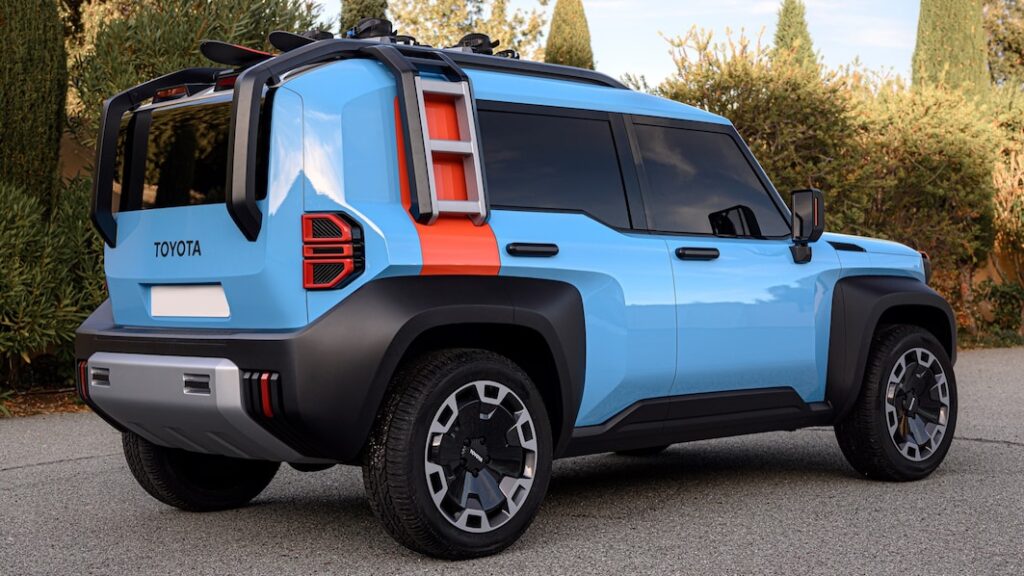 The Toyota Compact Cruiser has a ladder to help get on to the roof