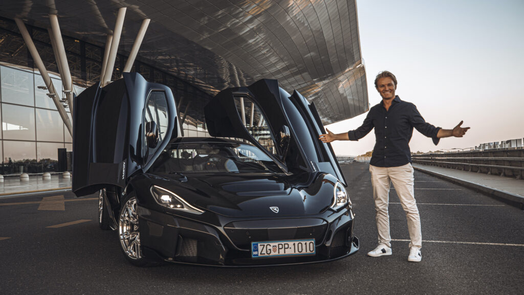 Nico Rosberg takes delivery of the first Rimac Nevera electric hypercar