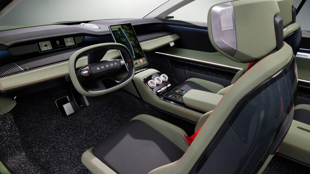 "Driving Mode" in the Skoda Vision 7S large electric SUV concept