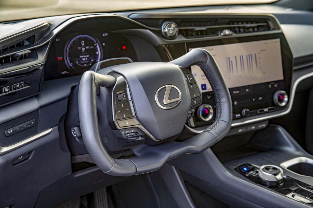 2023 Lexus RZ 450e steering yoke.