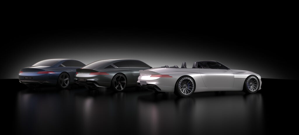 Genesis X Convertible concept (right) as well as the X Concept and X Speedium Coupe