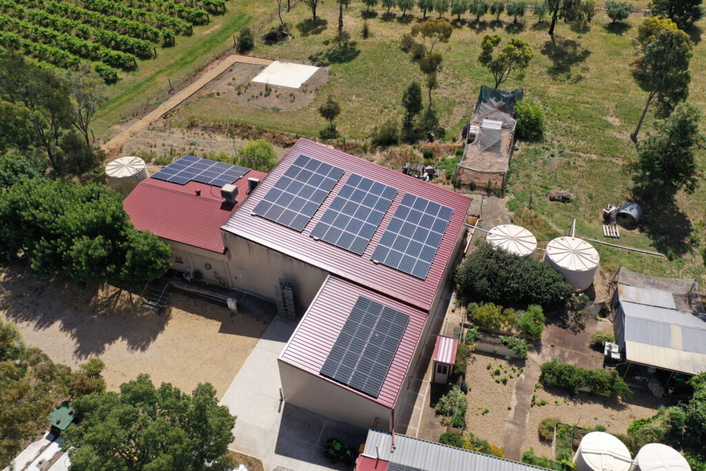 Ballycroft winery in South Australia has a solar array used to charge a Nissan Leaf EV that can then use V2G technology to provide power once the sun goes down