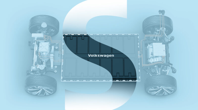 Volkswagen platform cutaway showing solid-state batteries