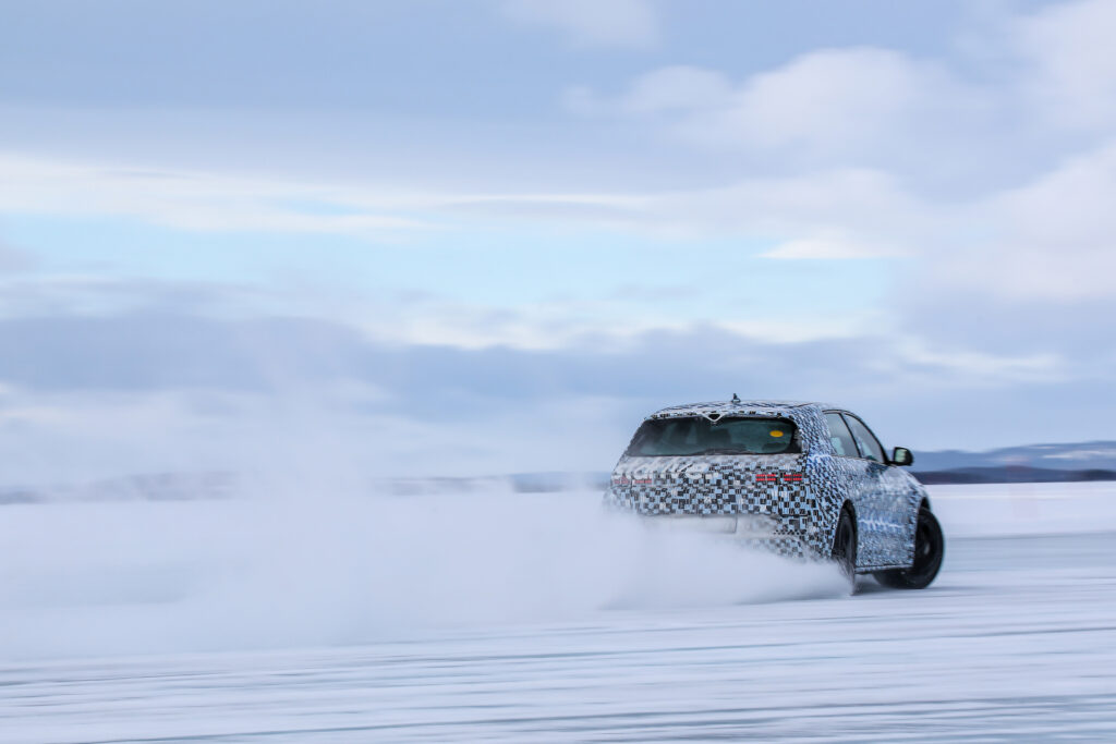 Hyundai Ioniq 5 N prototype driving on snow and ice