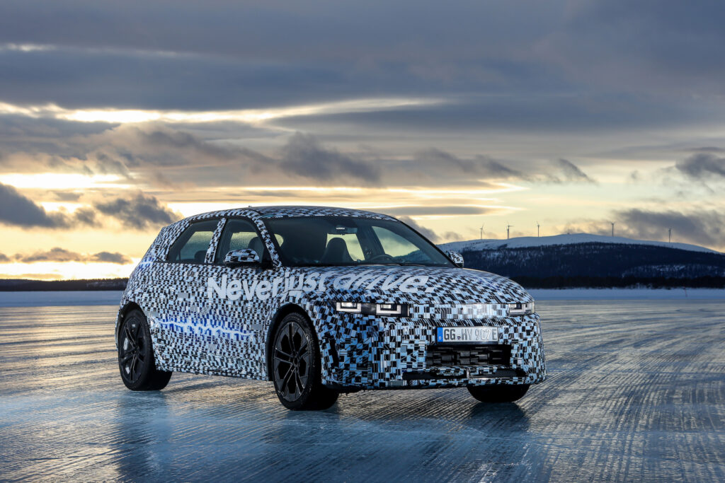 Hyundai Ioniq 5 N prototype driving on snow and ice