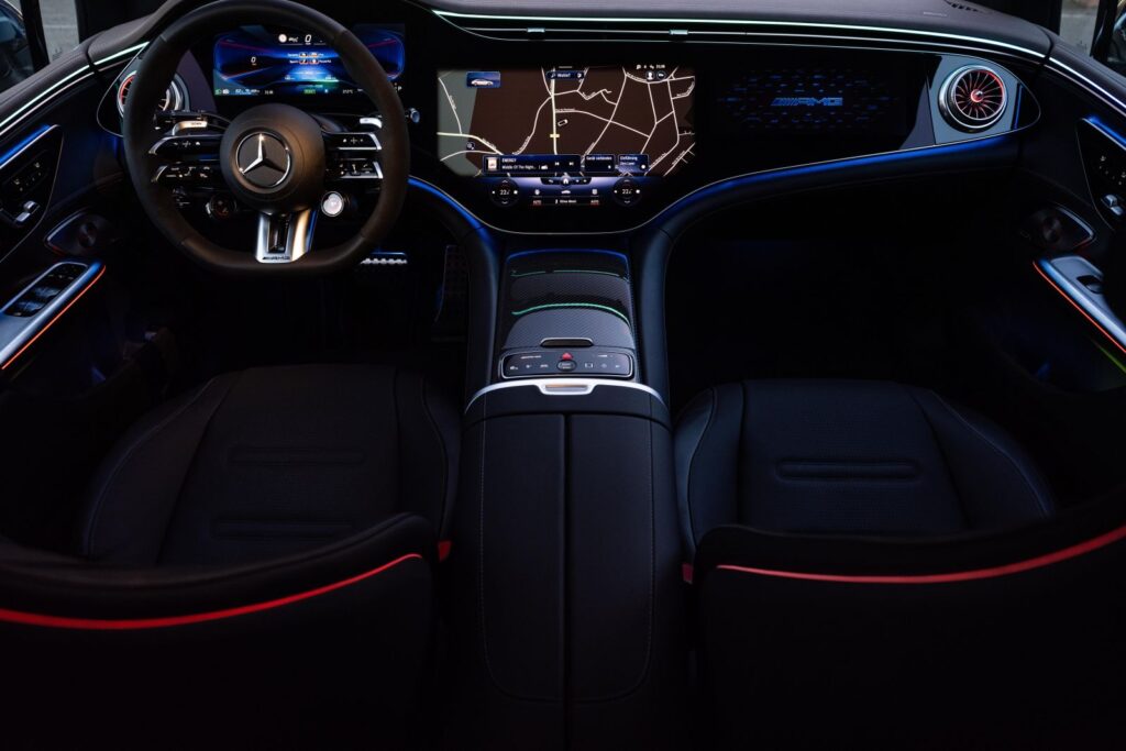 There is no shortage of screens inside this AMG