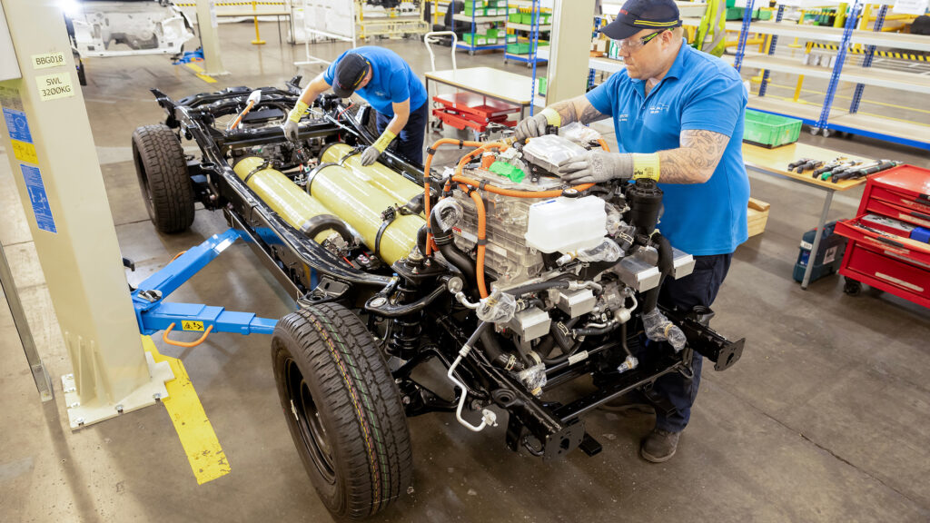 2024 hydrogen-powered Toyota Hilux at the company’s UK factory