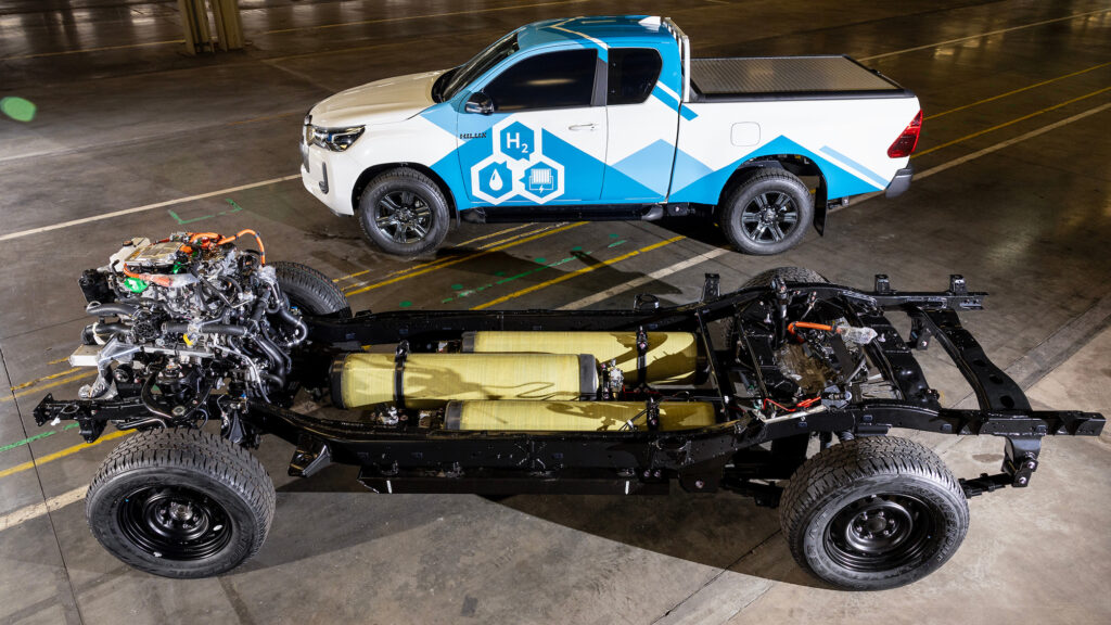 2024 hydrogen-powered Toyota Hilux at the company’s UK factory