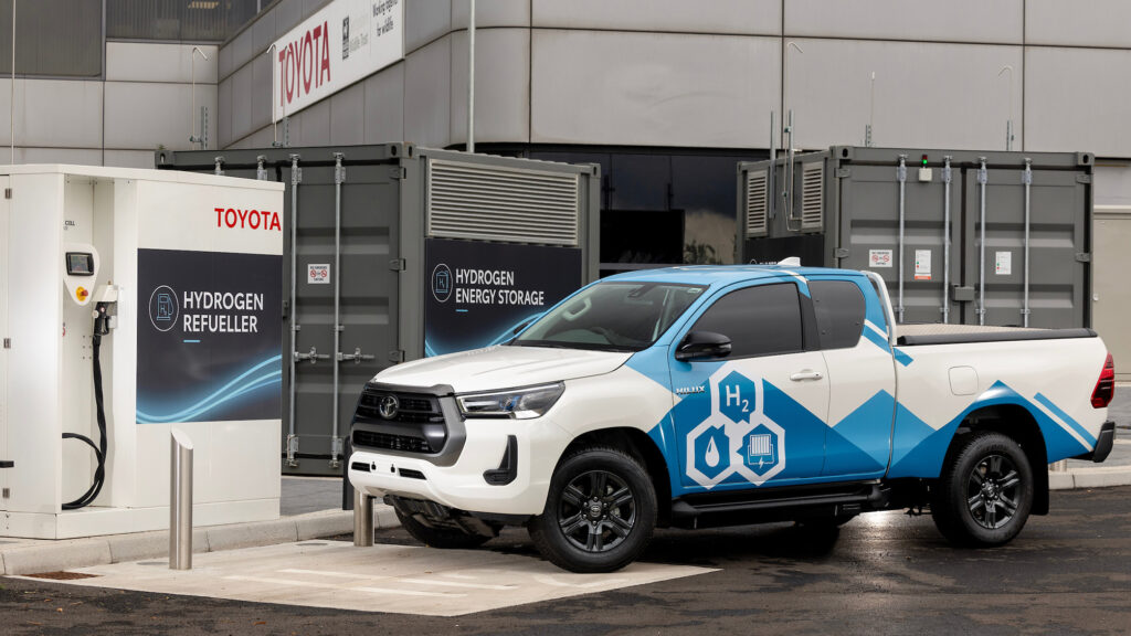 2024 hydrogen-powered Toyota Hilux at the company’s UK factory