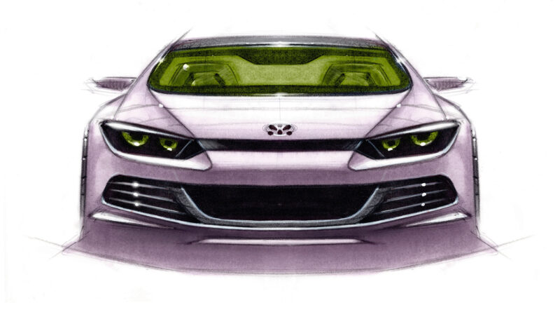 Volkswagen Scirocco design sketch.