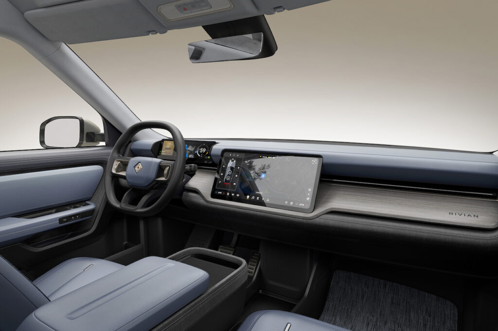 2026 Rivian R2 electric SUV interior.