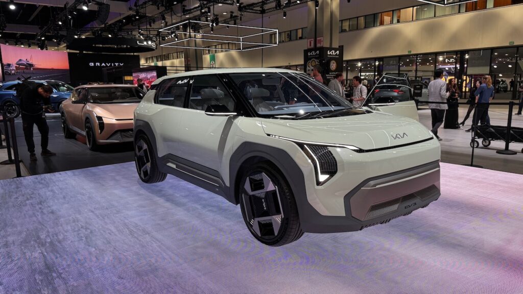 Kia EV3 at 2023 Los Angeles show.