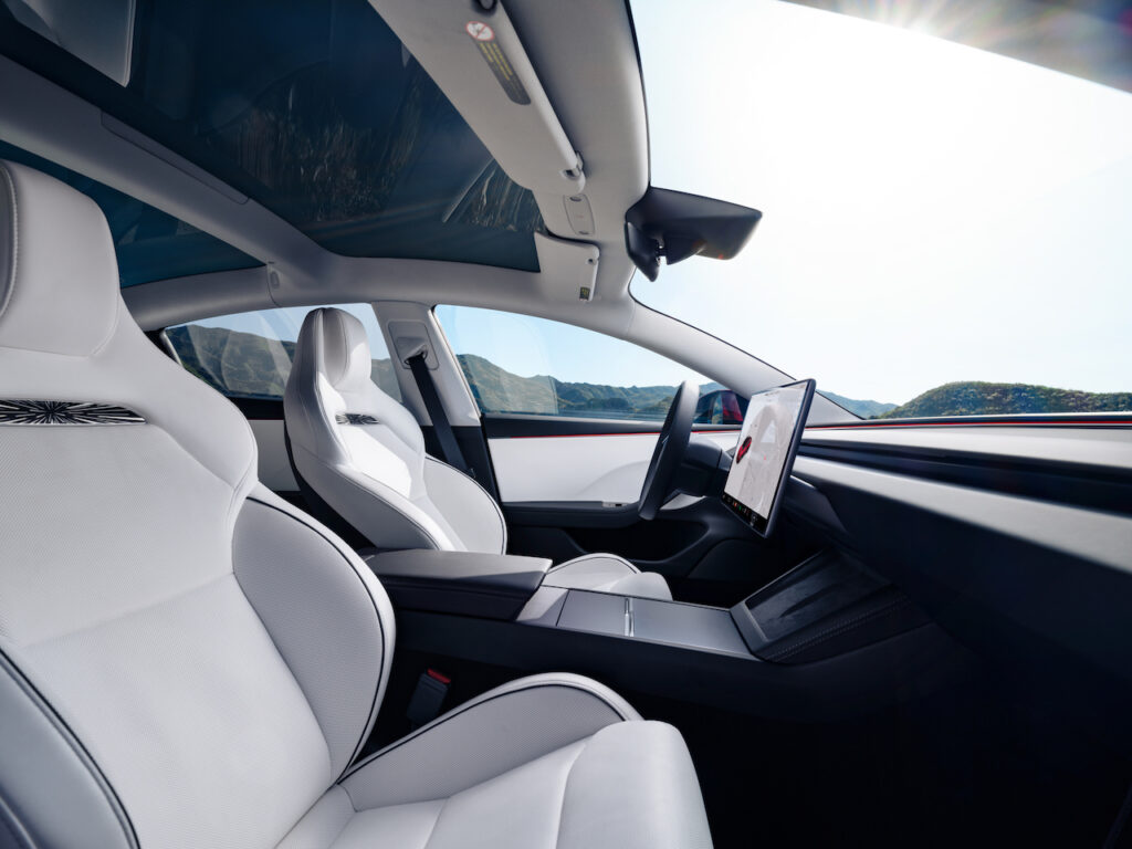 2024 Tesla Model 3 Performance is the first Model 3 interior.