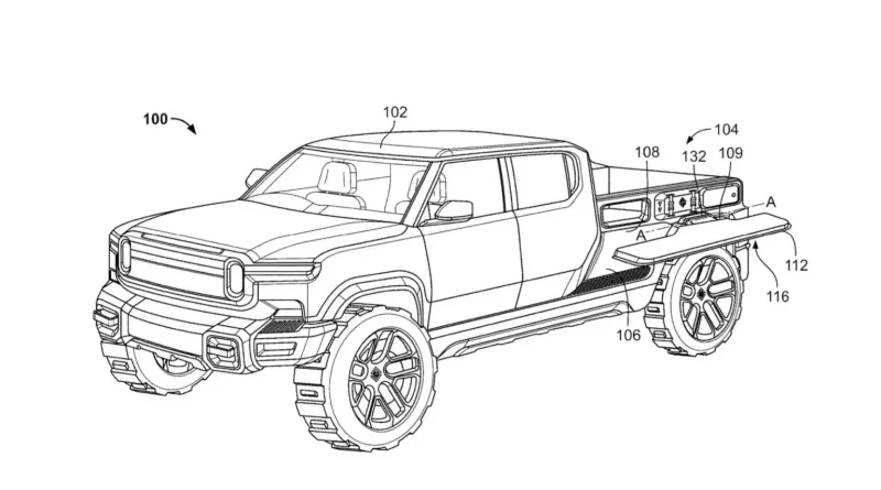 US patent image of the Rivian R1X.