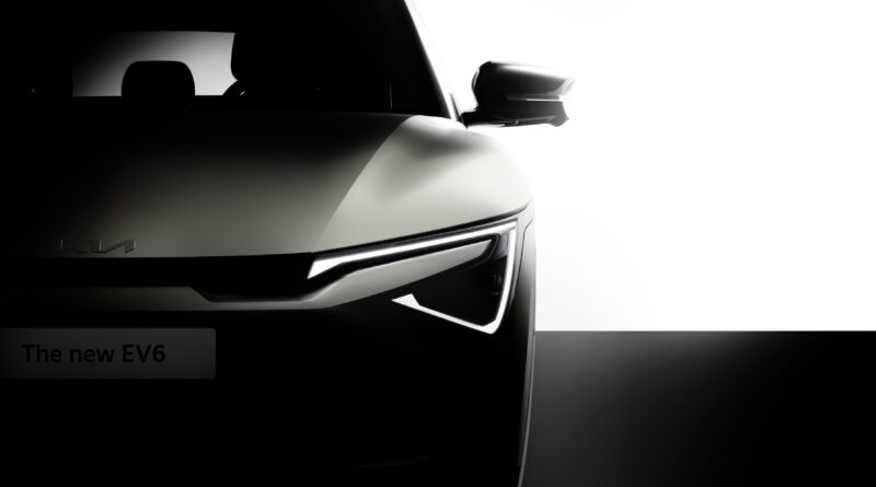 2025 Kia EV6 front view teaser.