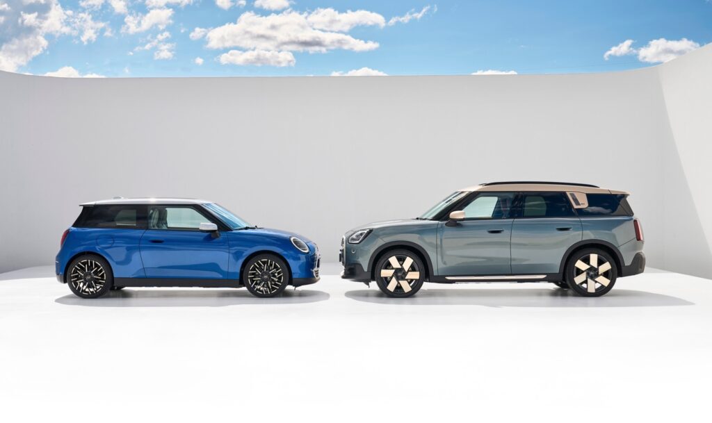 The Mini bookends: The three-door Mini Cooper is these days the smallest Mini while the five-door Countryman is the largest ever from the brand. Both are available as EVs