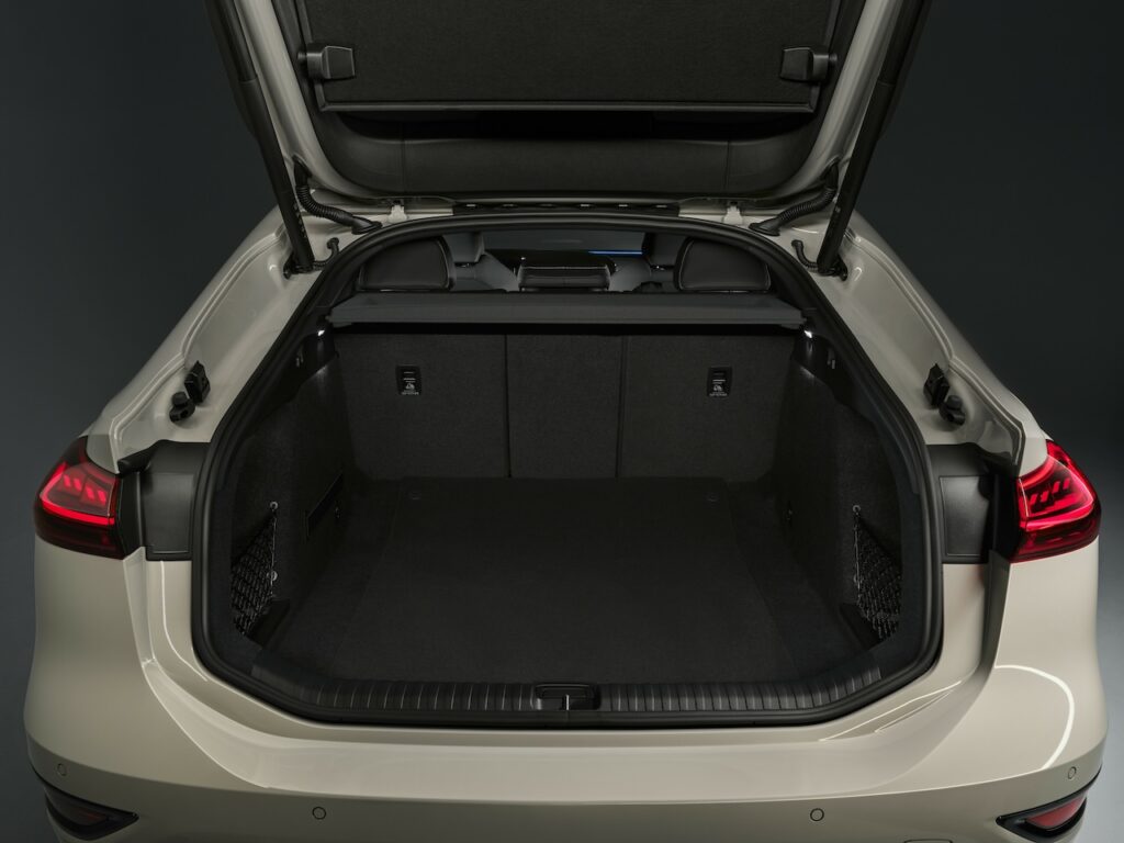 2025 Audi A6 Sportback e-tron Performance Cockpit interior luggage compartment.