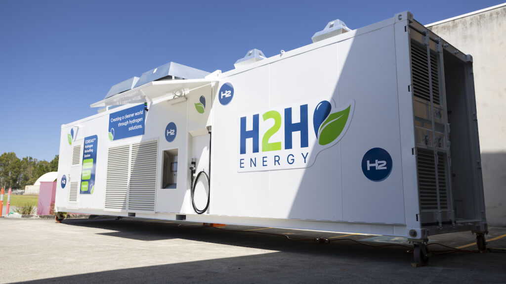 Queensland's H2H Energy's H2CORE Hydrogen Refuelling Solution built into a shipping container