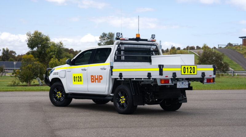 All-electric Toyota Hilux dual-cab ute prototype, which will be tested by BHP on mines in Western Australia