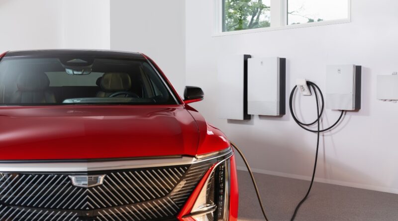 Cadillac and EV charger.