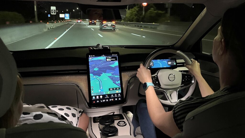 Volvo EX90 on the road