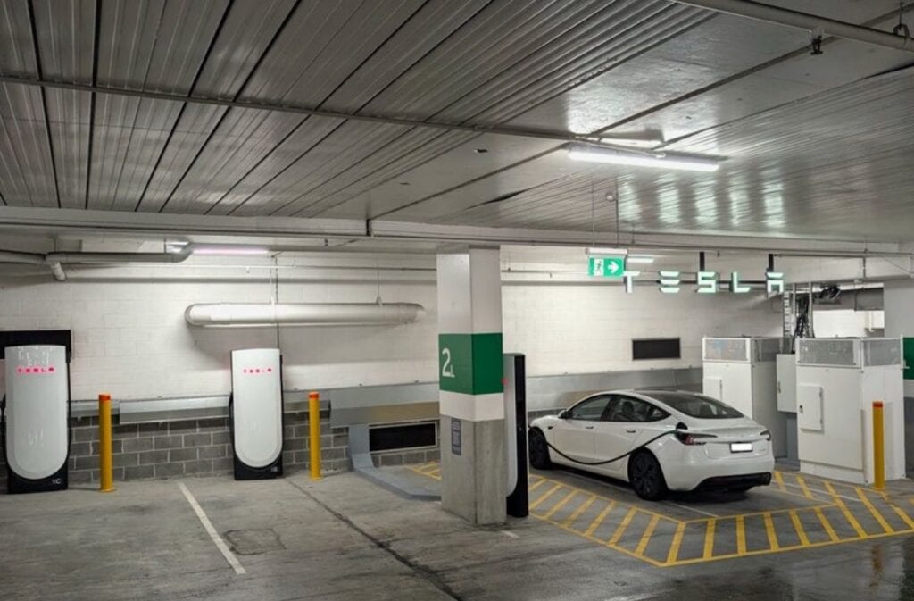 New Tesla Supercharger site Balgowlah NSW.