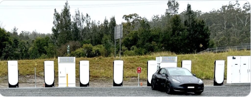 New Tesla Supercharger site Kew, NSW.