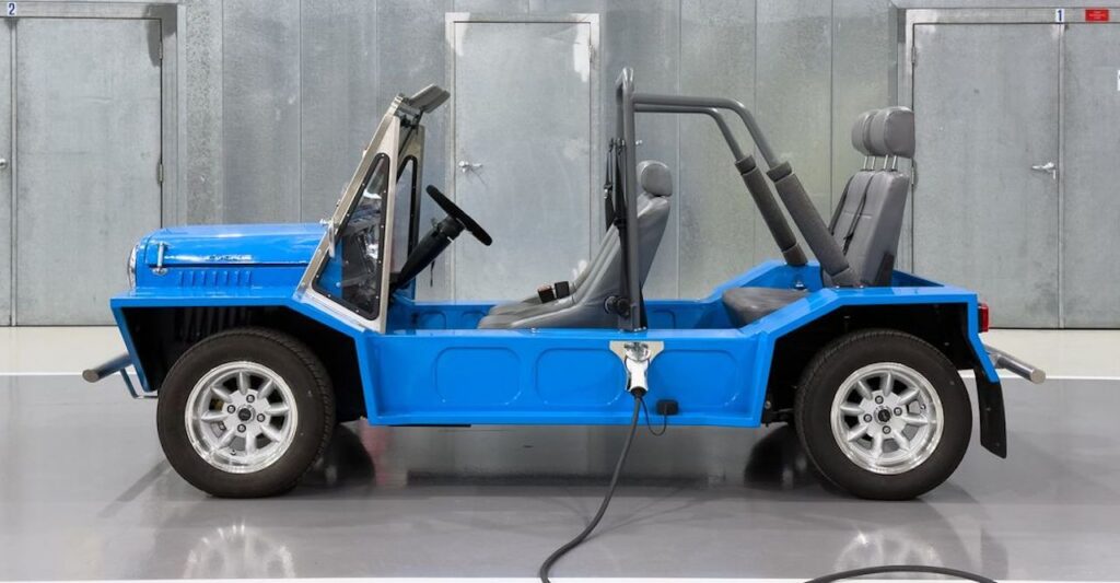Jaunt Motors' EV converted four-seat Mini Moke