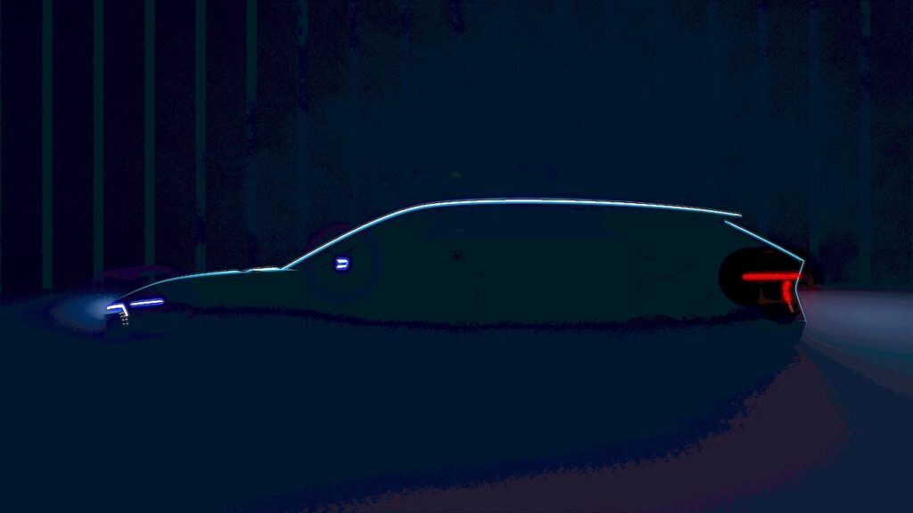 Skoda Octavia Vision O EV teaser.