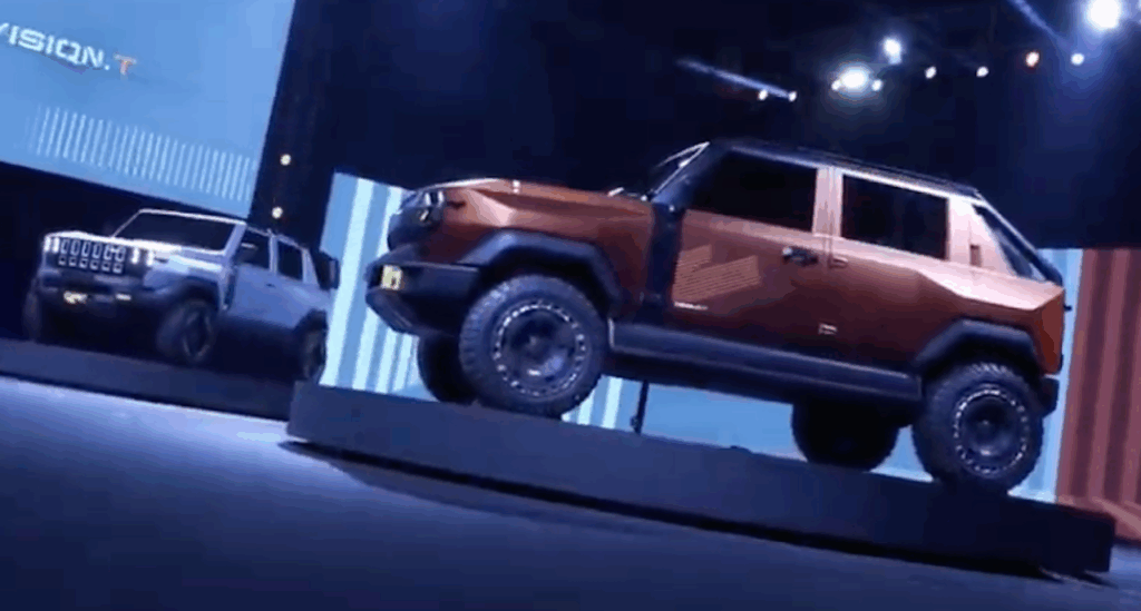 Mahindra's Vision.SXT (foreground) and Vision.T unveiled.