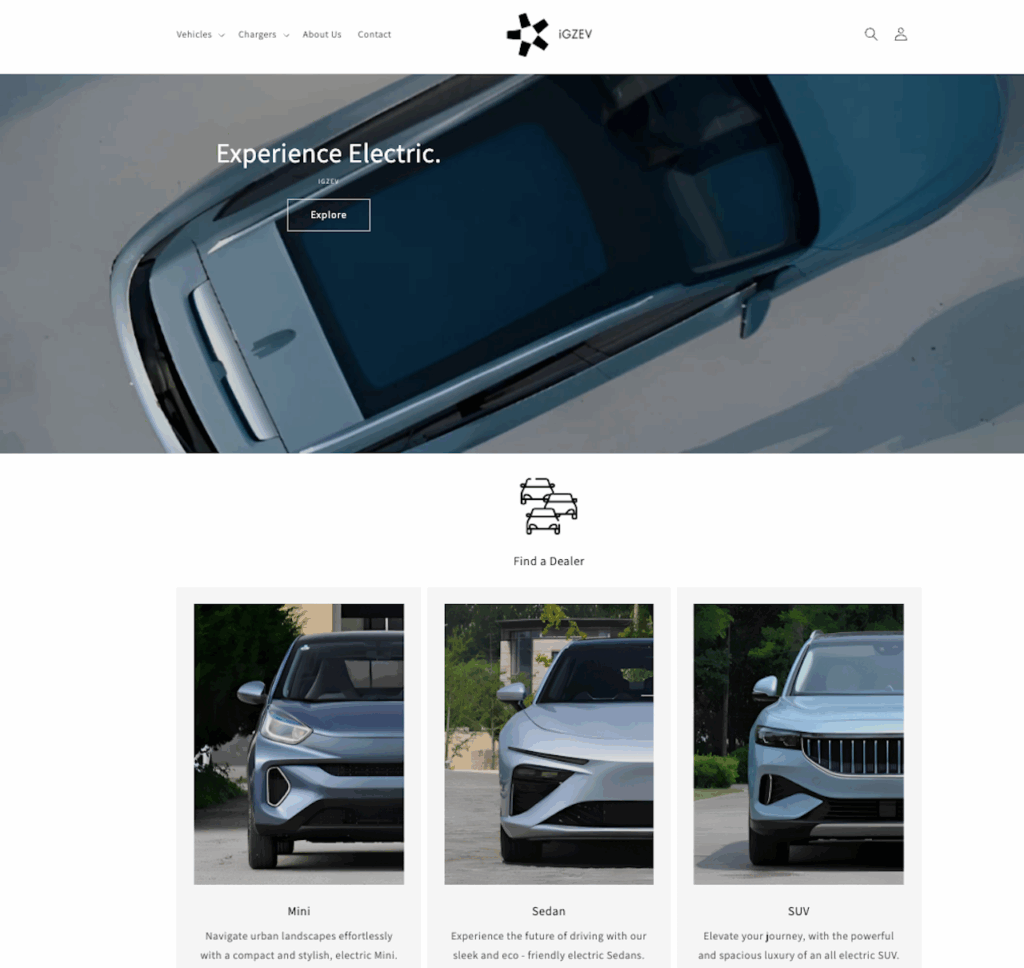 iGZEV website home page.