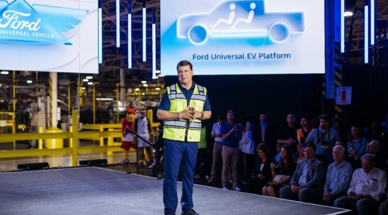 Ford chief Jim Farley announced major EV strategy. Louisville August 2025.